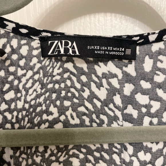 Zara Black and White Leopard Print Mini Dress - Picture 5 of 7